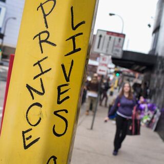 Graffiti is scrawled on a light pole near a memorial to Prince outside the First Avenue nightclub in Minneapolis on April 22, 2016.Scott Olson/Getty Images