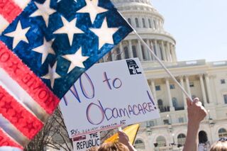 Protesters against the health care overhaul