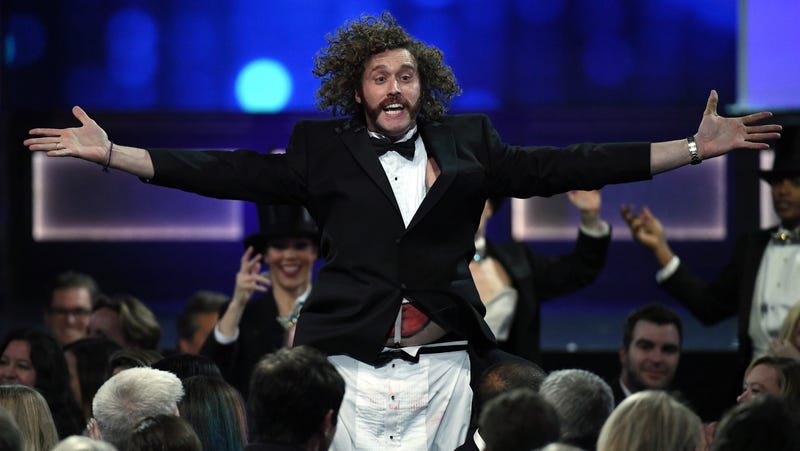 Illustration for article titled T.J. Miller claims he's not a bully, just a "benevolent benign maniac"