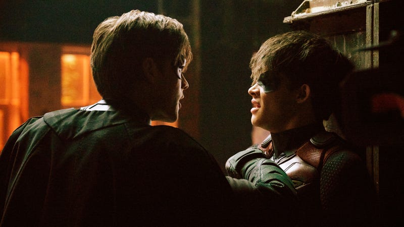 Brendan Thwaites as Dick Grayson and Curran Walters as Jason Todd.