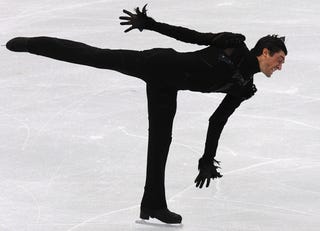 Illustration for article titled Evan Lysacek Swaps Leotard For $269,000 Aston Martin Beard
