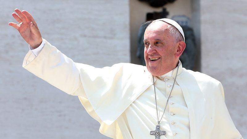Illustration for article titled Best Pope Ever! Pope Francis Is Allowing Catholics To Eat 2 Communion Wafers At A Time If They Believe Jesus Was A Conjoined Twin