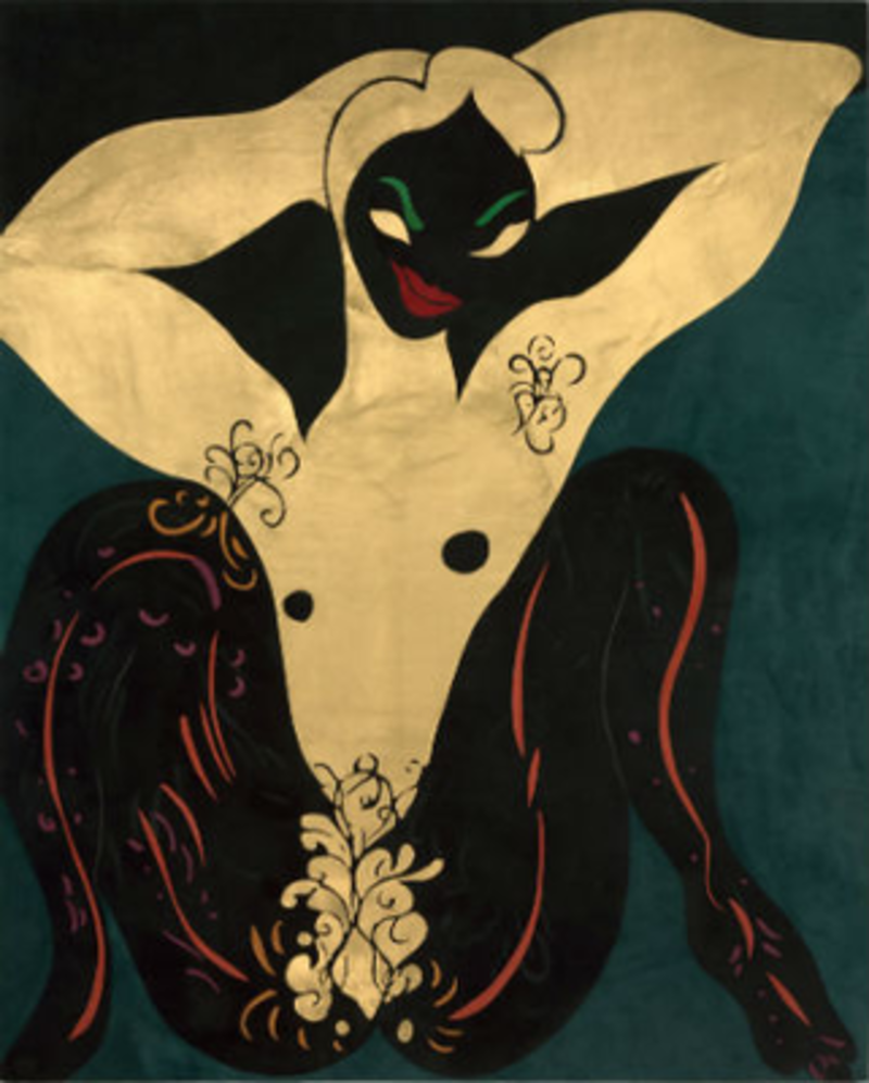 Golden Angel Three, 2012. Leather on cardboard on MDF, 180 x 145 cm, 70 3/4 x 57 inches, Contemporary Fine Arts