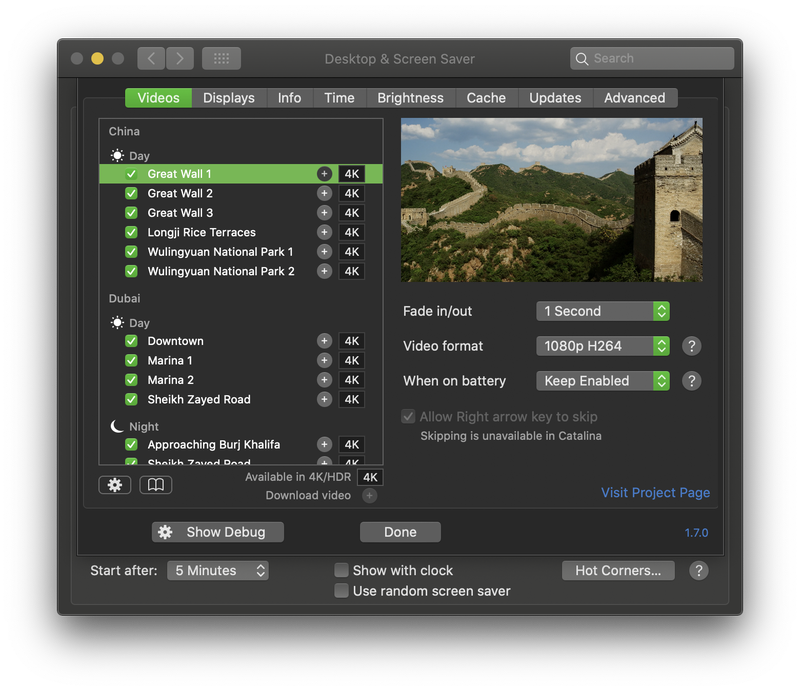 custom video screensaver mac