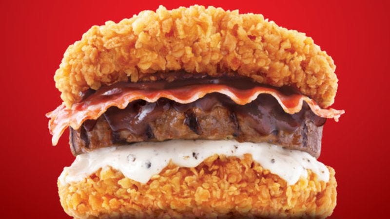Illustration for article titled Korea threatens world with KFC Double Down cheeseburger