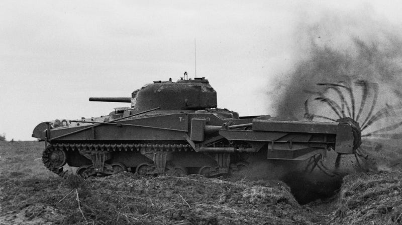Sherman “Crab” Flail tank, April 1944.
