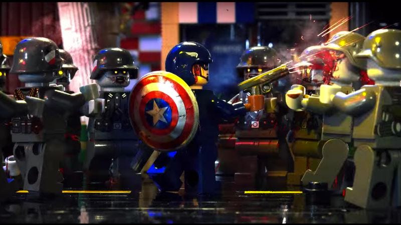 lego captain america stop motion
