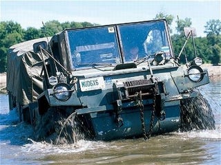 Illustration for article titled Tools For A Post-Apocalyptic World: Gama Goat Amphibious Truck