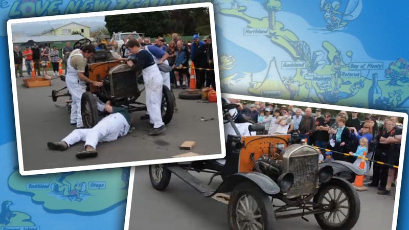 Illustration for article titled Watch A Bunch Of Kiwis Assemble A Model T In Under Three Minutes