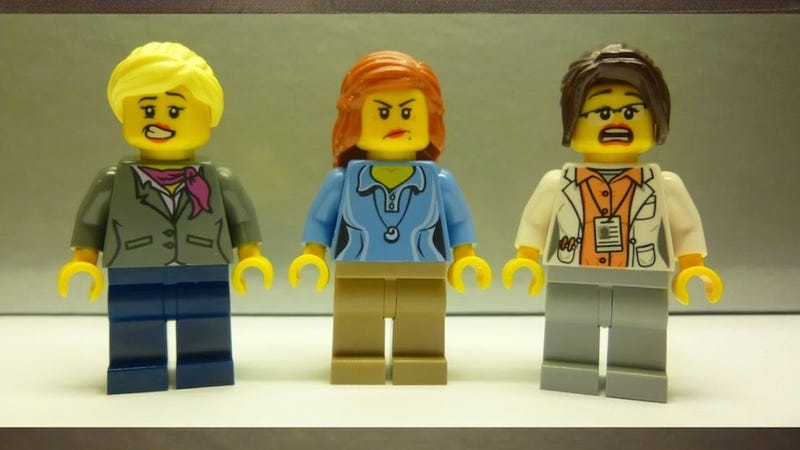 Illustration for article titled Why Are These Lady Scientist Lego Figurines So... Shapely?