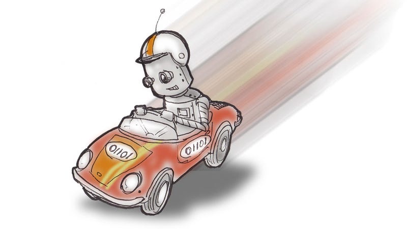Illustration for article titled Humans Still Beat Robot Cars On The Track, Just Barely