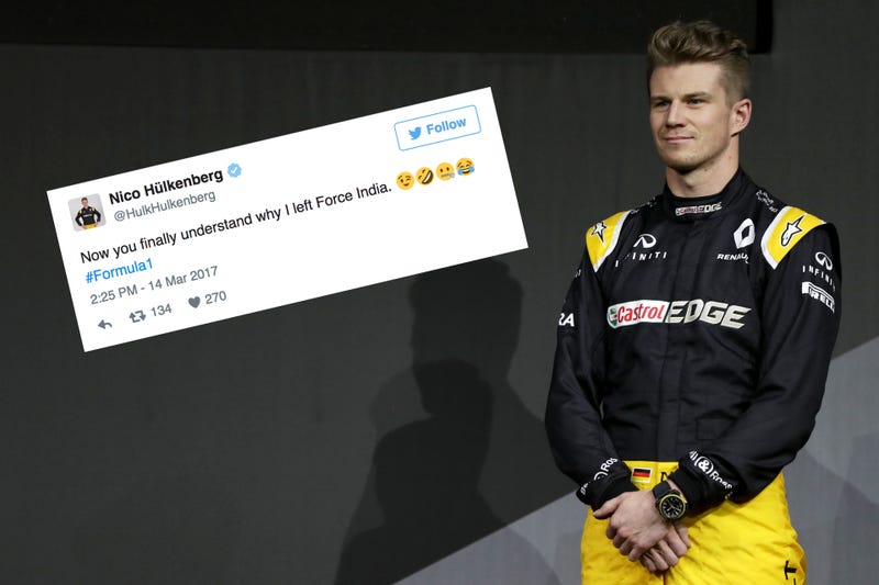 Photo credit: Mark Thompson/Getty Images; Screencap via Nico HĂĽlkenberg