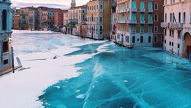 Venice frozen solid looks like a fun place to be