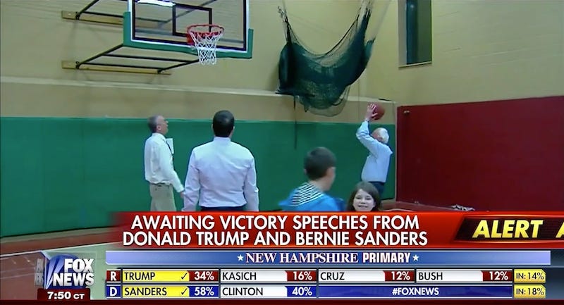 Illustration for article titled Bernie Sanders Used A Lot Of Elbows In His Pickup Basketball Games