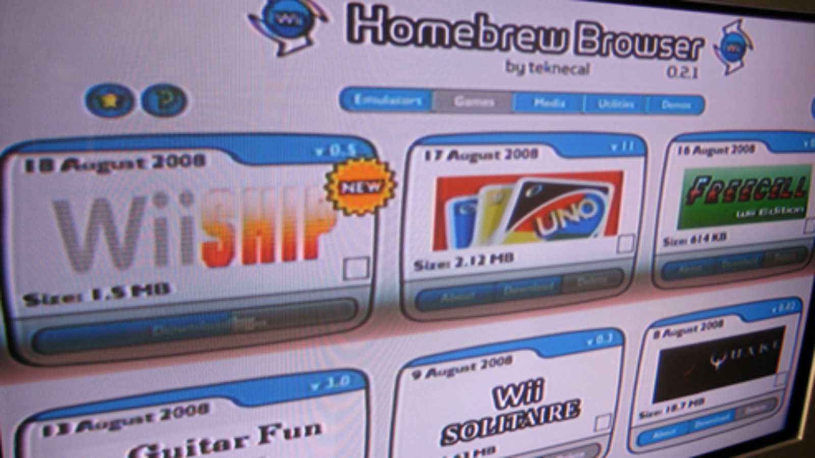 wii homebrew apps to channel screen