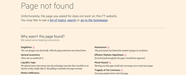 Only Smart People Will Understand the FT's Amazing New 404 Page
