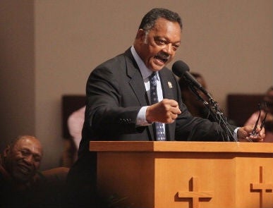 The Rev. Jesse Jackson Sr. speaks during a rally. (Mario Toma/Getty Images)