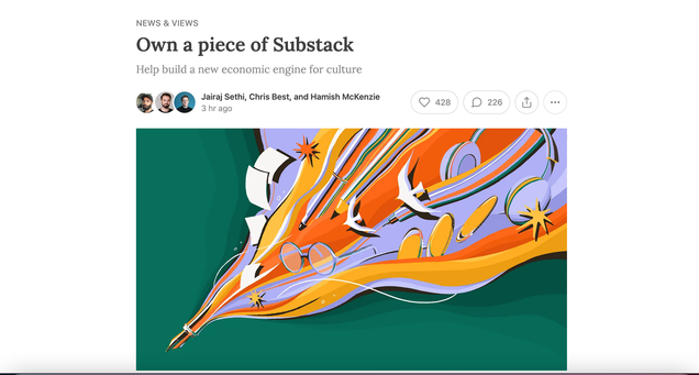Substack is fundraising directly from its writers