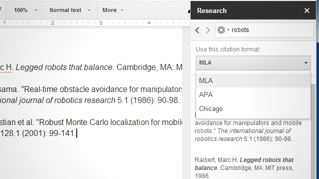 how to insert a citation in drive