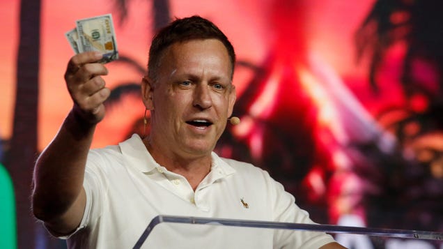 Peter Thiel Shreds $100s and Mocks the Unwashed Masses at Crypto Conference