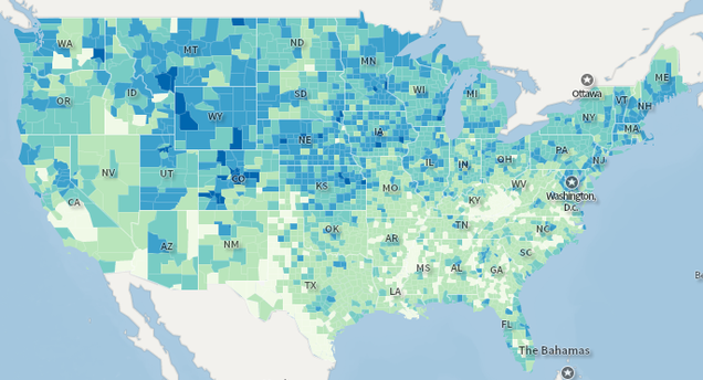 A Map Of How Educated The United States Is By County