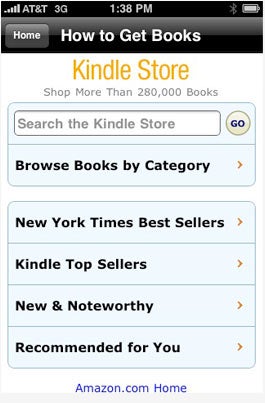 Illustration for article titled Amazon Optimizes Kindle Store for iPhone Browsers
