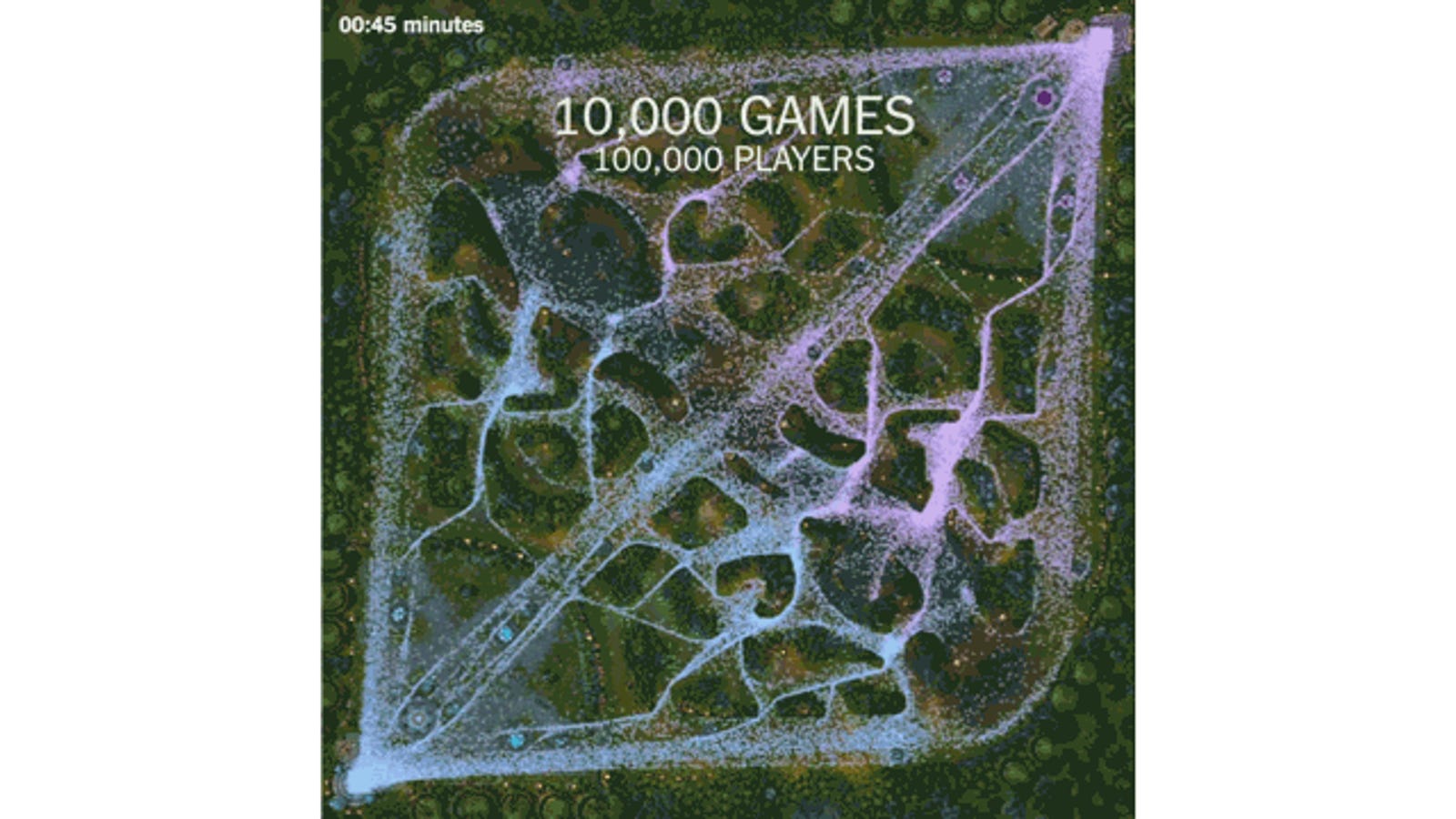 Watch 10,000 League Of Legends Games In 30 Seconds