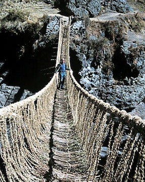 Illustration for article titled Would You Walk Across the Last Incan Handwoven Rope Bridge?