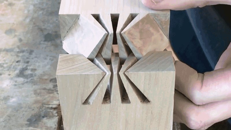 Watching These Precisely Crafted Wooden Joints Fit 