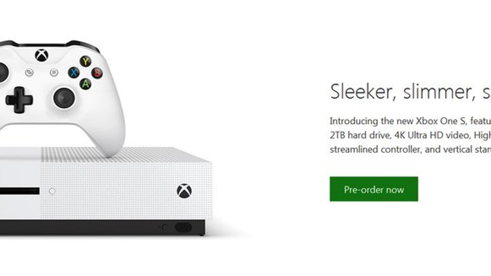 Xbox One Slim Announced Out This August Update