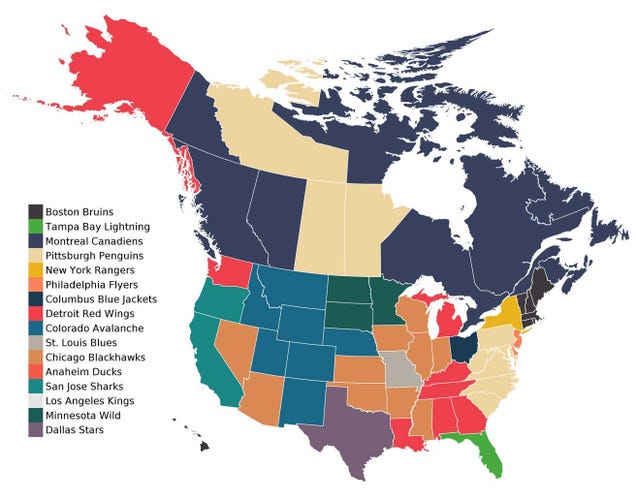 Facebook Fandom Map Shows Who We're Rooting For In The NHL Playoffs