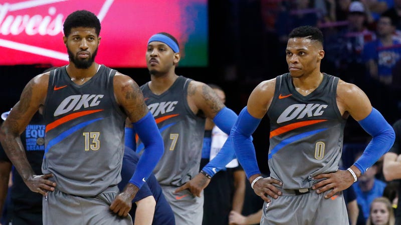 Illustration for article titled Cops: Man Threatened To Blow Up Oklahoma City Because The Thunder Got Rid Of Carmelo Anthony, Paul George, And Russell Westbrook