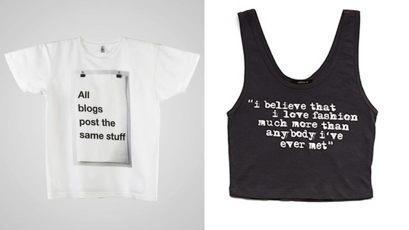 Illustration for article titled Fashion Would You Rather: Shameful Pseudo-Intellectual T-Shirt Edition