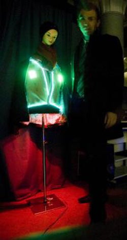 Illustration for article titled Battery Powered Yarn Illuminates Clothing, Mostly Breasts