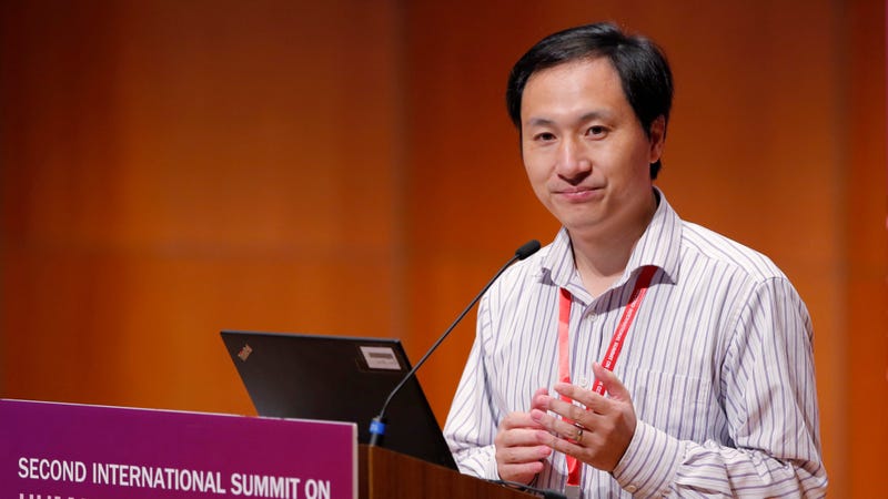 He Jiankui at the conference on human genome publishing in Hong Kong on November 28, 2018.