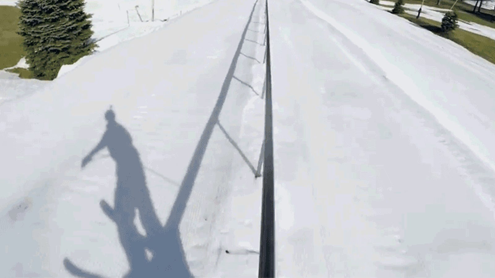 The World's Longest Rail Slide on Skis Feels Like It Goes on Forever