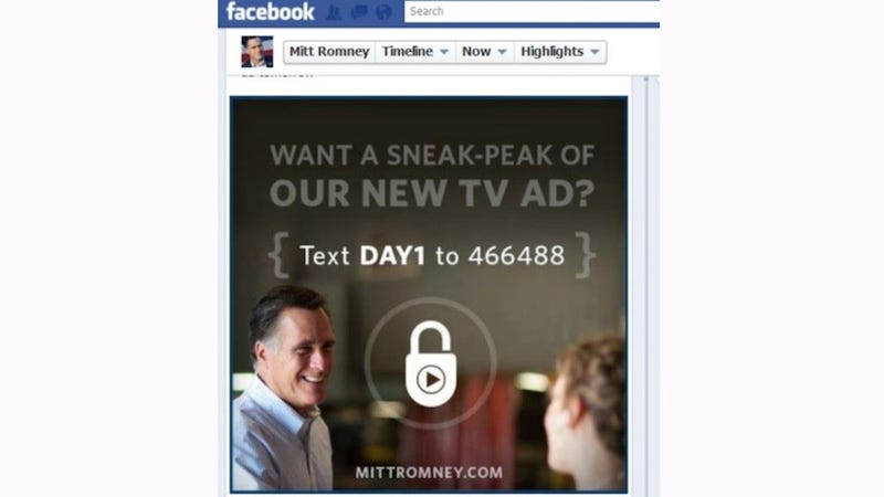 Illustration for article titled Proud Amercian Mitt Romney Invites Voters to take a 'Sneak-Peak' at Pathological Spelling Problem