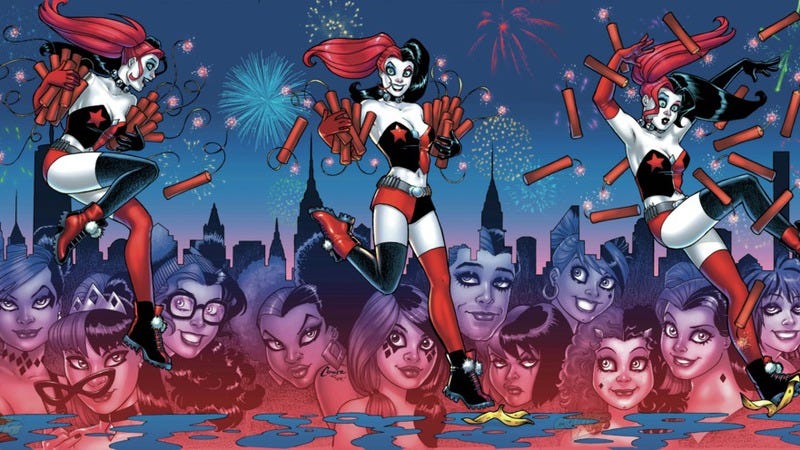 Illustration for article titled Exclusive DC preview: The Gang of Harleys assembles in Harley Quinn #16