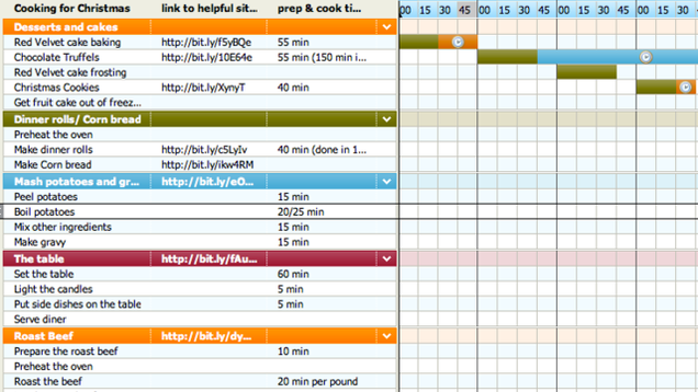 Tom's Planner Dinner Chart Plans Out Your Day for Holiday Cooking