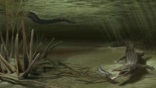 Illustration for article titled The ancient war between 20-foot crocodiles and 50-foot snakes