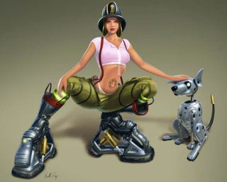 Illustration for article titled Enhanced Firefighters Have Really Big... Boots