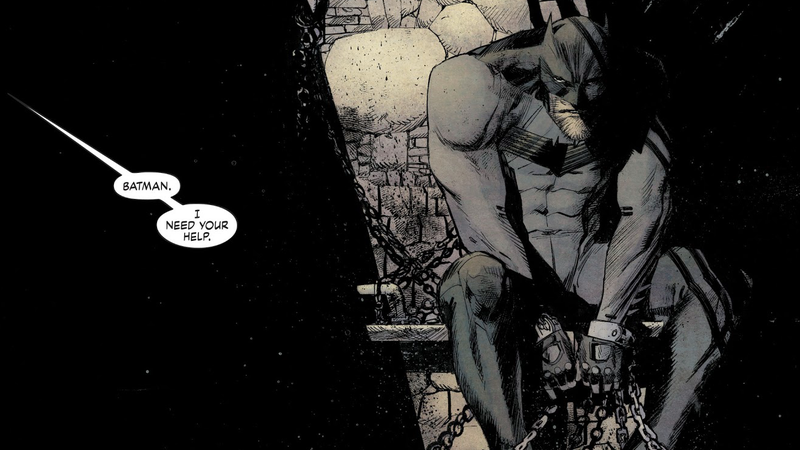 An imprisoned Batman.