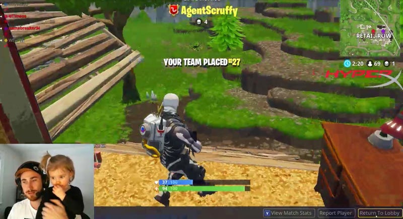 gordon hayward s daughter crashed his big fortnite stream and almost made him lose - fortnite report player not working