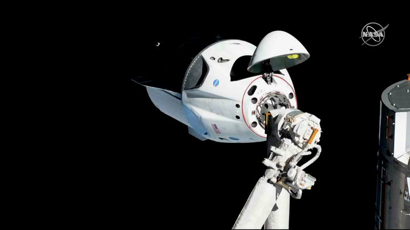 SpaceX's Crew Dragon automatically connects to the International Space Station earlier this year.