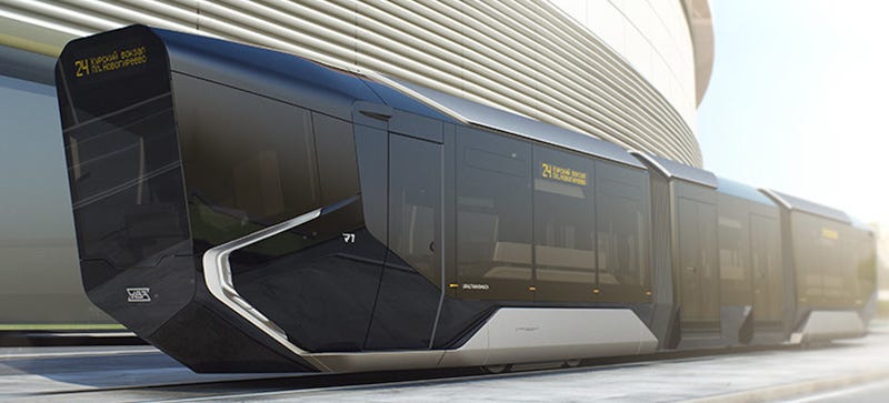 Illustration for article titled When a Russian Tank Company Builds a Streetcar It Comes Out Badass