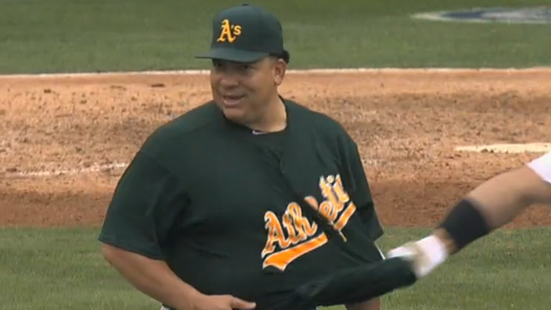 Illustration for article titled Albert Pujols Gets Robbed At The Wall, Tries To Undress Bartolo Colon
