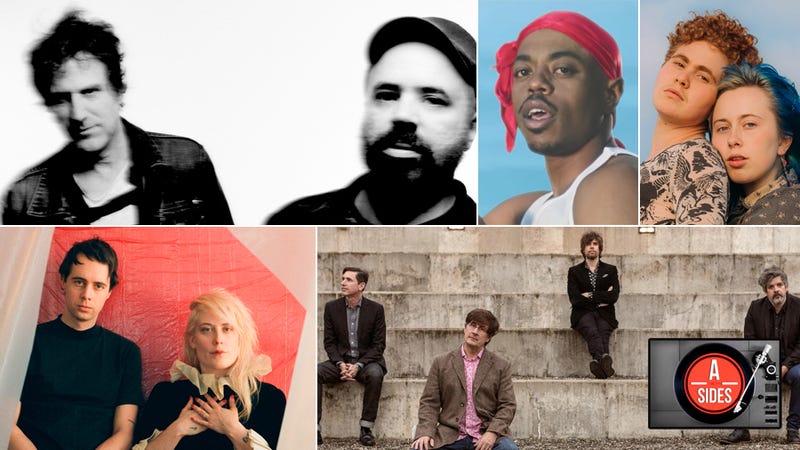 Clockwise from top left: Swervedriver (Photo: Steve Gullick), Boogie (Screenshot: YouTube), Girlpool (Photo: What Chaos Is Imaginary artwork), The Mountain Goats (Photo: Jeremy Lange), and Boy Harsher (Photo: Nedda Afsari)