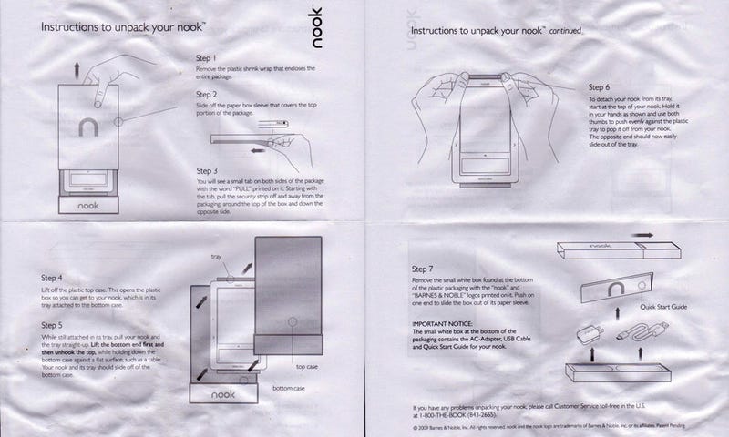 Illustration for article titled Unpacking the Nook Is a 7 Step Process