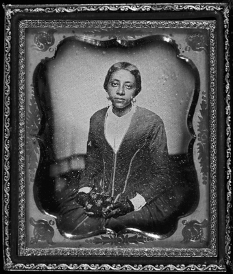 Unidentified woman believed to be Sarah McGill Russwurm, widow of John Russwurm (Augustus Washington/Library of Congress, Prints and Photographs Division, LC-USZ6-1949)