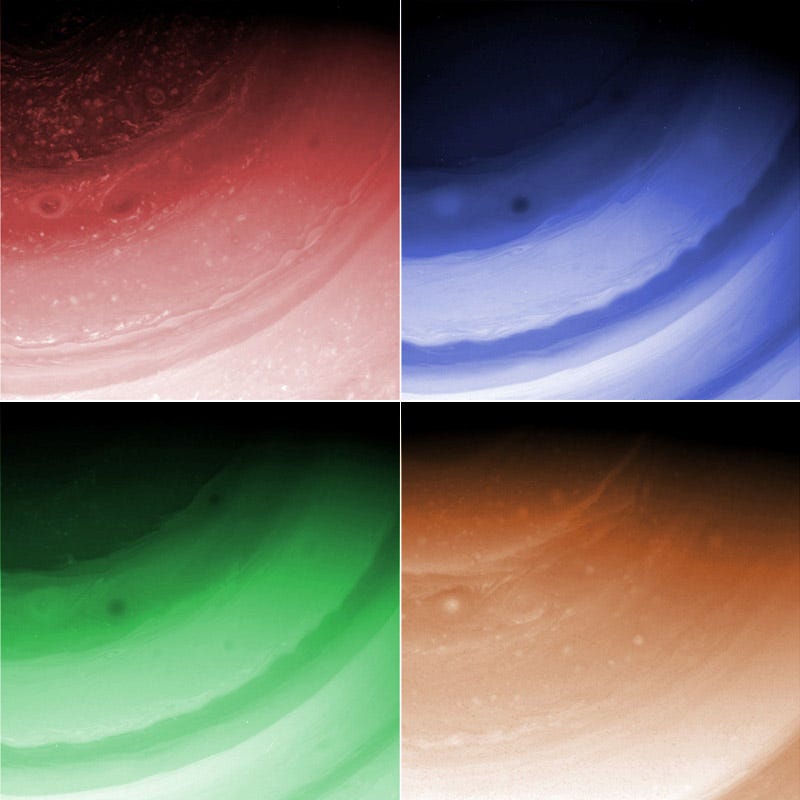 Illustration for article titled Saturn's Atmosphere Is A Modern Art Sensation